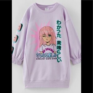 NEW ZARA BIG GIRLS SWEATSHIRT DRESS SIZE 13-14 YRS